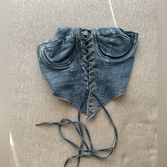 Selling This Cute Denim Corset. Never Worn! Size Small From Fashion Nova. I Ordered An Xs And A S, But Decided To Keep The Xs. The Tag Was Accidentally Removed From The S, So I Cannot Return It. Reworked Corset, Reworked Denim, Denim Crop Top, Denim Corset, High Fashion Outfits, Diy Upcycle, Clothes Sewing, Fashion Nova Tops, Clothes Sewing Patterns