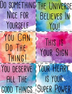 four different colored watercolors with the words you can do this in your heart