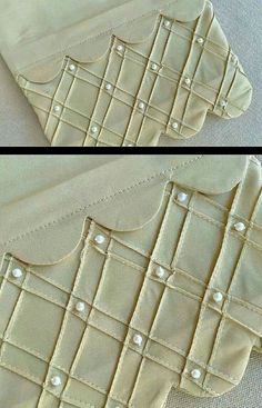 two pictures show the different ways to sew an apron