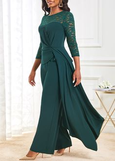 Emerald Green Wedding Pant Suit, Plus Size Pant Suits Wedding Formal Wear, Jumpsuits For Mother Of The Bride, Dark Green Jumpsuit Plus Size, Elegant Jumpsuit Wedding Guest Plus Size, Elegant Pant Suits Wedding Classy, Mother Of The Groom Jumpsuits, Wedding Pants Outfit Guest, Mother Of The Bride Pant Suits