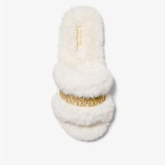 Nwt Michael Kors Scarlett Sz 8 Tan/White Slippers/Slides Authentic Never Opened Free Gift Wrapped Michael Kors Box/Ribbon/Card&Envelope Includes W/Purchase $$Bundle & $Ave $$ Wrapped W/Care Background Not Included White Synthetic Slip-on Slippers, Cream Slip-on Synthetic Slippers, White Flat Slippers For Winter, Cream Synthetic Slip-on Slippers, White Flat Winter Slippers, White Flat Slippers With Textured Footbed, White Cushioned Slip-on Slippers, Comfortable White Slide Slippers, White Synthetic Winter Slippers