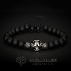 "top jewelry gifts for men and women, gifts for boyfriend, unique gifts ideasThis handmade bracelet features 8 mm Matte Onyx , Gray Matte Faceted Hematite beads and Gunmetal DJ Skull . It's adjustable, utilizing a sliding knot made with macrame cord and is easy to put on and take off by yourself. Please choose one of the 2 size options (For Men or Women) from drop down menu. Length: Men`s Size : 7\" - 8.5\" (18 cm -21 cm) Women`s Size: 6\" - 7.5\" (16 cm -19 cm) ★All of our jewelry comes in luxu Adjustable Gothic Wristband For Gift, Gothic Wristband Bracelet Gift, Adjustable Skull Bracelet As Gift, Adjustable Skull Bracelets As Gift, Adjustable Skull Wristband Gift, Silver Skull Beaded Bracelets As Gift, Adjustable Skull Jewelry In A Spiritual Style, Skull Shaped 8mm Bead Jewelry Gift, Boyfriend Unique Gifts