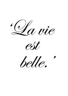 the words la vie est balle written in black ink