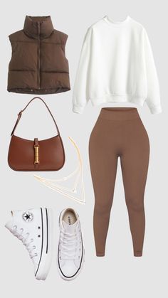 Brown Leggings And Gilet Outfit Stile Blair Waldorf, Adrette Outfits, Look Legging, Thanksgiving Outfit Ideas, Fest Outfits, Mode Turban, Thanksgiving Outfits, Smink Inspiration, Winter Fashion Outfits Casual