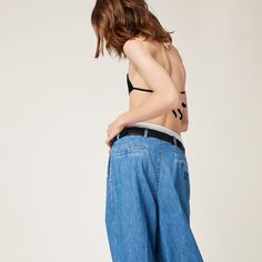 Washed denim Classic fit Low-rise waist Zipper fly Tonal top-stitching Angled front slash pocket Back welt pockets Pleats Embroidered logo Summer Fitted Miu Miu Bottoms, Miu Miu Fitted Bottoms For Summer, Spring Casual Miu Miu Bottoms, Casual Miu Miu Bottoms With Pockets, Casual Miu Miu Bottoms For Spring, Miu Miu Spring Bottoms With Pockets, Miu Miu Fitted Casual Bottoms, Chic Miu Miu Spring Bottoms, Casual Fitted Miu Miu Bottoms