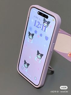 an iphone case with stickers on it