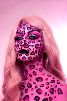 Halloween Makeup Pink, Cheetah Makeup, Halloween Makeup Diy, Halloween Makeup Pretty, Contour Highlight, Makeup Face Charts, Face Art Makeup, Character Makeup, Halloween Series