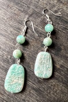 Make a statement with these unique Sage Stone Earrings! Dangling delicately from a silver fishhook, these 2.75" drop will add the perfect bit of boho-inspired flair to any look. Get ready for some major compliments! Kantha Sari, Pale Turquoise, Plus Size Boutique, Curated Gifts, Gorgeous Earrings, Stone Earrings, Vintage Accessories, Turquoise Stone, Vintage Charms