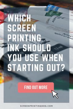 Article on 3 types of screen printing ink and how to find the suitable ink for beginners. Screen Printing Materials List, How To Screen Print Multiple Colors, How To Burn A Screen For Screen Printing, Screen Printing Materials, Screen Printed Clothing, Silk Screen Printing Diy, Screen Printing Inks, Screen Printing Business, Screen Printing Equipment