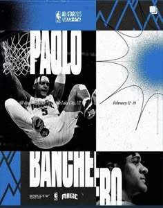 an advertisement featuring basketball players in different styles and colors, including the word's name