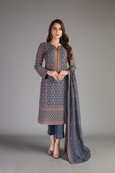 Bareeze Gold Palace Ch3416 Grey Collection 2021 Winter Cambric Sets With Long Sleeves, Winter Long Sleeve Salwar Kameez With Printed Motifs, Traditional Winter Unstitched Suit With Printed Motifs, Winter Unstitched Suit With Printed Motifs, Festive Anarkali Suit With Long Sleeves, Anarkali Long Sleeve Festive Suits, Formal Long Sleeve Palazzo Set With Naqshi Embroidery, Formal Long Sleeve Palazzo Set With Naqshi Detail, Formal Long Sleeve Palazzo Set With Naqshi