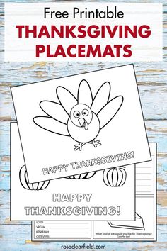 the free printable thanksgiving placemats are perfect for kids to color and decorate