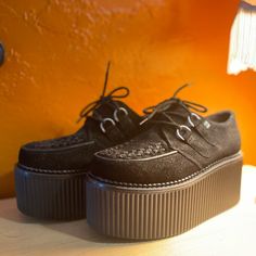 T.U.K. Footwear *Brand New* Black Suede Classic Stratocreeper Womens 9 / Mens 7 Never Been Worn, Tried Them On An Didn’t Like Them On Me. Threw The Box Away Unfortunately. Tuk Footwear, Shoe Brands, The Box, Black Suede, New Black, Women Shoes, Brand New, Women Shopping, Black