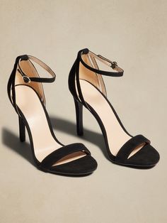 Strappy Heeled Sandal | Banana Republic Factory Trendy Ankle Strap Sandals, Trendy Adjustable Ankle Strap Sandals, Adjustable Open Toe Sandals For Party, Evening Sandals With Single Ankle Strap, Evening Sandals With Single Strap And Open Heel, Adjustable Heels With Buckle Closure For Evening, Evening Heels With Single Strap And Round Toe, Adjustable Buckle Closure Heels For Evening, Evening Heels With Buckle Closure