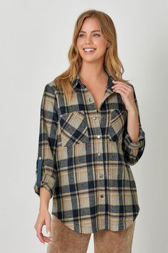 🍂 Cozy up to fall fashion! Find your new season staples—soft knits, sleek jackets, and stunning accessories. Get ready to turn heads this season! 🍁 Tap to shop our favorites." Modern Plaid, Roll Sleeves, Fall Plaid, Trendy Clothes For Women, Casual Sweaters