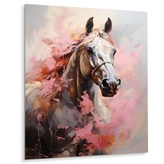 a painting of a horse with pink paint