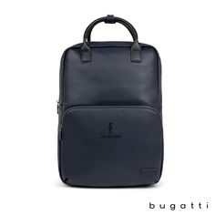 Travel in comfort and style with the Bugatti Contrast Collection Backpack, crafted from durable pebble grain vegan leather. This versatile backpack offers the choice of wearing it as a backpack with padded adjustable shoulder straps or carrying it by its reinforced handles. Ideal for frequent travelers, it features an exterior zippered pocket with built-in organizers, a backside trolley pass-through strap, and a spacious zippered main compartment with a built-in multi-use organizer for smaller i Casual Business Backpack In Soft Leather, Modern Leather Backpack For Back To School, Faux Leather Backpack With Adjustable Strap, Casual Soft Leather Backpack For Business, Casual Business Backpack With Leather Backing, Casual Business Backpack With Leather Detailing, Modern Faux Leather Backpack For School, Modern Faux Leather School Backpack, Modern Faux Leather Backpack For Travel