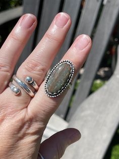 Ocean Jasper Ring / Sterling Silver Ring / Handmade Jewelry / Gifts For Her / Bohemian Jewelry / Crimson Buffalo / One of a Kind Ring Turquoise Heart Ring, Buffalo Jewelry, Jasper Ring, Handmade Jewelry Gift, Silver Jewelry Handmade, Blue Sapphire Rings, Silver Rings Handmade