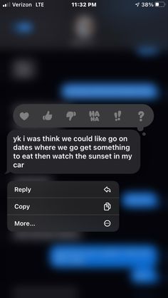 two texts are shown in the dark with blue light coming from them and one has an empty conversation bubble