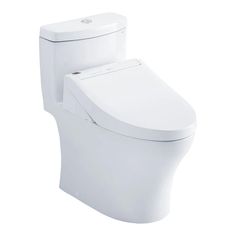 The TOTO MW6463084CUMFG#01 is a one-piece elongated toilet with a bidet seat from the popular Aquia IV collection. This toilet features the PREMIST that automatically sprays water on the toilet bowl and wets it before every use. It comes with a nozzle system with EWATER+, an electrolyzed water to remove waste, and helps keep the bowl cleaner that even microscopic bacteria have no place to hide. This toilet bowl's surface is furnished with a CEFIONTECT glaze that helps prevent debris from sticking to its ceramic surfaces. It is made from Vitreous china material which makes it durable and reliable for lasting use. This toilet comes in a cotton white finish that offers a clean and hygienic look, giving you a relaxing experience while complementing other fixtures in your bathroom. Additionally Microscopic Bacteria, Comfort Room, Elongated Toilet, Energy Saver, Bidet Toilet, Toilet Bowls, Update Your Home, Heated Seat, One Piece Toilets