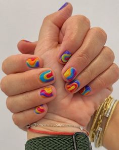 Summer Nails 2023, Rainbow Nail, 2023 Nails, Nails Art Designs, Mens Nails, Minimal Nails, Cute Gel Nails, Nails 2023