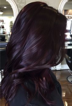 Burgundy And Violet Hair, Magenta Brunette Hair, Hair Color Red And Purple, Dark Red Cool Toned Hair, Berry Black Hair, Mulberry Hair Color Burgundy, Brunette With Purple Balayage, Magenta Streaks In Brown Hair, All Over Fall Hair Color