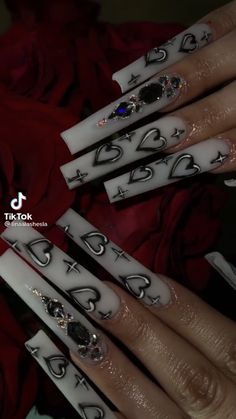 Long Classy Nails Simple, 90’s Airbrush Nails, Cholo Nails, Oldies Nails, Chola Nails, Chicana Nails, How To Shape Nails, Sisters Tattoos, 90s Nails