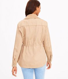 Loft Cinched Field Jacket Size XL Stone Khaki Women's by Loft Size Regular - XL Stone Khaki Women's Jackets, Jackets, Shell, :100%, Cotton, Lining:, 100%, Cotton, Filling:, 100%, Polyester, Machine, Washable Cotton Twill Jacket, Twill Jacket, Field Jacket, Long Sleeves Jacket, T Shirt Vest, Utility Jacket, Sleeves Pattern, Pocket Detail, Lightweight Jacket