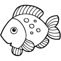 a black and white drawing of a fish with stripes on it's head, looking to