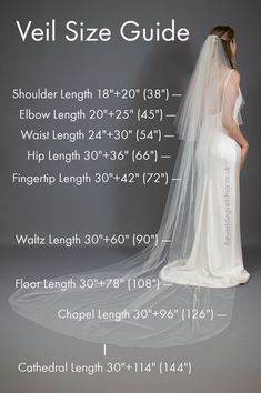 the veil size guide for a wedding dress