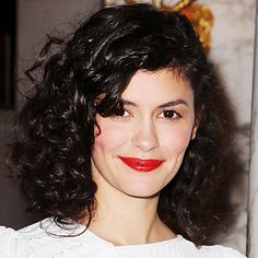 hairstyles for small forehead - YOKOU Wavy Pixie Cut, Wavy Pixie, Audrey Tautou, Celebrities Before And After, French Actress, Red Lip