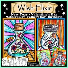 the new year, valentine's day coloring book for kids to color and decorate