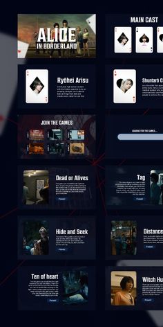 the website design for an upcoming movie