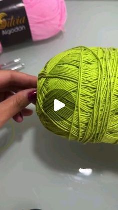 a ball of yarn sitting on top of a table