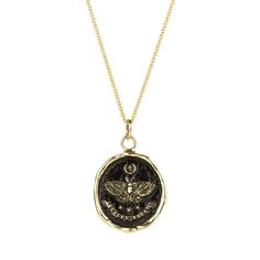 Pyrrha 14k Seek The Light Talisman Necklace | Quadrum Gallery Mystical Engraved Medallion Necklaces, Mystical Medallion Necklaces With Engraving, Mystical Medallion Necklace Engraved, Mystical Medallion Engraved Necklace, Follow Your Intuition, Latin Text, Talisman Pendant, The Moth, Talisman Necklace