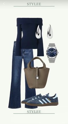 Navy Blue Outfit, Looks Pinterest, Going Viral, Mode Casual, School Looks, Stockholm Fashion