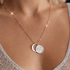 Eclipse Necklace, Crescent Necklace, The Eclipse, Magical Jewelry, The Lovers, Demi Fine Jewelry, The Night Sky, Moon Pendant, Sterling Silver Bead