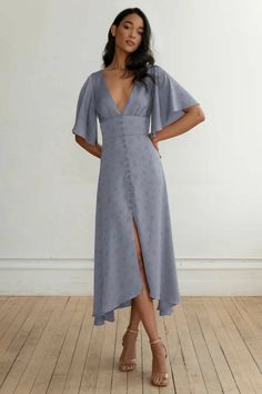 Dorothy Dandridge, Look Boho Chic, Wedding Vision, Oxford Blue, Guest Attire, Jenny Yoo, Wedding Attire Guest, Mode Casual, Midi Dress With Sleeves