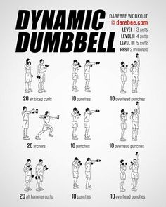 a poster showing how to do dumbbell exercises