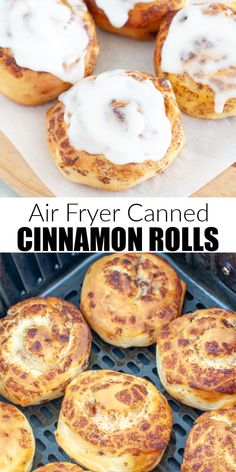 Cinnamon rolls in air fryer. Pillsbury Cinnamon Roll Recipes, Air Fryer Cinnamon Rolls, Pillsbury Cinnamon Rolls, Air Fryer Recipes Snacks, Air Fryer Cooking Times, Cooks Air Fryer, Air Fried Food