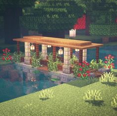 Cute Village Minecraft Ideas, Minecraft Building Ideas Bridges, Bridges In Minecraft Ideas, Cute Mc Bridge, Cool Minecraft Bridge Ideas, Minecraft Village Planning, Minecraft Diagnol Bridge