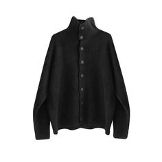 47491135439136|47491135471904|47491135504672|47491135537440 Black Knit Turtleneck Cardigan, Black Sweater For Workwear In Fall, Black Fall Sweater For Work, Black Winter Sweater For Work, Winter Workwear Button-up Sweater, Button-up Sweater For Winter Workwear, Button-up Winter Work Sweater, Black Turtleneck Outerwear For Layering, Black Oversized Sweater With Button Closure