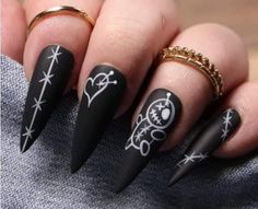 Skull Nails, Fake Nails Designs, Punk Nails, Gothic Nails, Grunge Nails, Beauty Nail