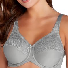 Lilyette By Bali Minimizer Underwire Bra Ly0428 Morning Fog Grey 36g The Comfort Lace Underwire Bra Offers Luxurious Microfiber With Classic, Supportive Styling. Seamless Fabric For A Smooth Look Soft Microfiber Fabric Feels Great Against The Skin Minimizer Reduces Bust Projection Up To 1½" Wide Straps For Added Support Nylon/Tactel Nylon/Lycra Spandex Top Cups Bottom Cups Are Nylon Back Is Nylon/Lycra Spandex Style - 428 Size - 36g Color - Grey, Beautiful, Warm Condition -Brand New With Tag Nwt Best Minimizer Bra, Bra Shopping, Minimizer Bra, Spandex Top, Minimiser Bra, Bra Style, Bare Necessities, Love At First, Bra Shop