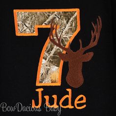 "Personalized Hunting Birthday Shirt. Custom made to your specifications. You pick the fabric and font. Any age. Do you need a coordinating hair bow, bib, diaper cover, shorts or pants? Are you looking for matching family shirts? Convo me for details and a custom listing with combined shipping. I can also make bibs, bloomers, or boxers to coordinate. Add them to your cart for combined shipping or convo for a custom listing. All items are custom made in my smoke free studio. Care instructions: Ha Hunter Birthday, Hunting Birthday, Matching Family Shirts, Deer Hunter, Deer Hunters, Boutique Brands, Diaper Cover, Branded Shirts, Birthday Shirt