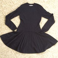 Beautiful Black Fine-Knit Dress In Size Small. Great With Tights And Boots For Fall/Winter! (Measurements Are Approximate) *Length: 28” * Waist: 26” * Bust: 27” Classic Fitted Sweater Dress For Fall, Classic Fitted Sweater Dress For Winter, Fitted Knit Sweater Dress For Work, Boots For Fall, Black Knit Dress, Tights And Boots, Black Knit, Monaco, Knit Dress