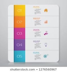 a colorful info board with numbers and icons on the top one is numbered in different colors