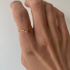 Purchased At A Local Boutique! Perfect And Dainty! Can Be Stacked. Love It, But Never Wore! Condition: Never Worn, But Some Very Light Scratches Not Visible With Wear That Were Present At Time Of Purchase. Size: 7 Any Questions Please Leave In The Comments Ring Color, Star Ring, Local Boutique, Leave In, Womens Jewelry Rings, V Shape, Love It, Size 7, Women Jewelry