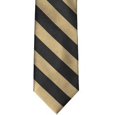 Golden Champagne and Black Striped Tie Classic Gold Suit And Tie Accessories For Black Tie, Elegant Striped Suit And Tie Accessories For Black Tie, Elegant Formal Suit And Tie Accessories With Vertical Stripes, Elegant Striped Suit Accessories For Workwear, Elegant Gold Tie For Black-tie Events, Luxury Gold Business Ties, Classic Ties With Vertical Stripes, Golden Champagne, Luxury Striped Ties