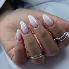 Nails Delicadas, Tiktok Selfie, Engagement Nails, Nail Salon Design, Girly Acrylic Nails, Nails Desing, Salon Design, Perfect Nails, Side By Side